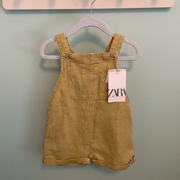 ZARA FLUID LINEN BLEND OVERALLS - Picture 5 of 10